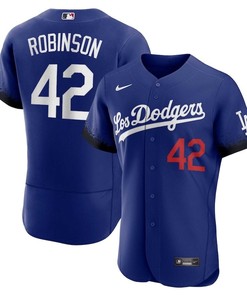Jackie Robinson 42 Los Angeles Dodgers City Connect Player Elite Jersey - Royal - Robokeg
