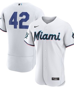 Jackie Robinson Miami Marlins Authentic Player Jersey - White Mlb - Robokeg
