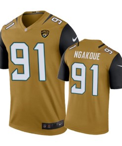 Jacksonville Jaguars #91 Yannick Ngakoue Nike Color Rush Gold Jersey - Robokeg