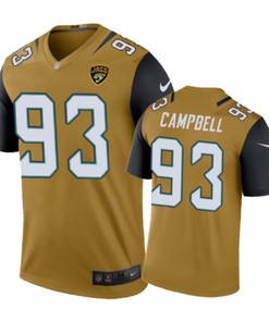 Jacksonville Jaguars #93 Calais Campbell Nike Color Rush Gold Jersey - Robokeg