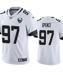 Jacksonville Jaguars Akeem Spence White 25th Anniversary Limited Jersey - Robokeg