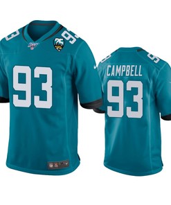 Jacksonville Jaguars Calais Campbell Teal 25th Anniversary Game Jersey - Robokeg