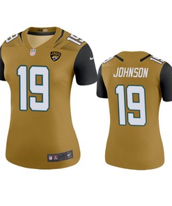 Jacksonville Jaguars Collin Johnson Gold Color Rush Legend Jersey - Womens - Robokeg