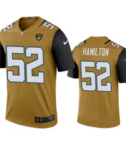 Jacksonville Jaguars Davon Hamilton Bold Gold Color Rush Legend Jersey - Robokeg