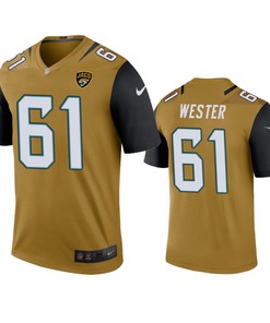 Jacksonville Jaguars Leonard Wester Gold Color Rush Legend Jersey - Robokeg