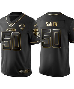 Jacksonville Jaguars Telvin Smith 25th Anniversary Black Gold Logo Jersey - Robokeg