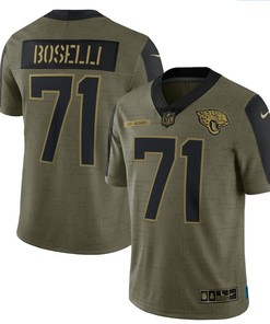 Jacksonville Jaguars Tony Boselli 71 Nfl Olive 2021 Salute To Service Retired Player Limited Men Jersey For Jaguars Fans - Robokeg