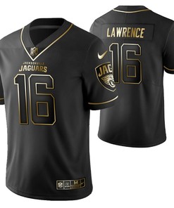Jacksonville Jaguars Trevor Lawrence 16 2021 Nfl Golden Brandedition Black Jersey Gift For 49ers Fans - Robokeg