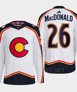 Jacob MacDonald 26 Reverse Retro 2.0 2022 Colorado Avalanche White Jersey Primegreen - Robokeg