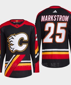 Jacob Markstrom 25 Reverse Retro 2.0 Calgary Flames Black 2022 Jersey Primegreen - Robokeg