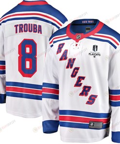 Jacob Trouba 8 New York Rangers Stanley Cup 2023 Playoffs Patch Away Breakaway Men Jersey - White - Robokeg