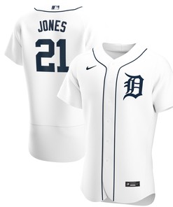 Jacoby Jones Detroit Tigers Home Authentic Player Jersey - White Mlb - Robokeg