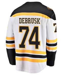 Jake DeBrusk 74 Boston Bruins Stanley Cup 2023 Playoffs Patch Away Breakaway Men Jersey - White - Robokeg
