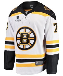 Jake DeBrusk 74 Boston Bruins Stanley Cup 2023 Playoffs Patch Away Breakaway Men Jersey - White - Robokeg