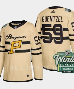 Jake Guentzel 59 Pittsburgh Penguins 2023 Winter Classic Cream Jersey - Robokeg