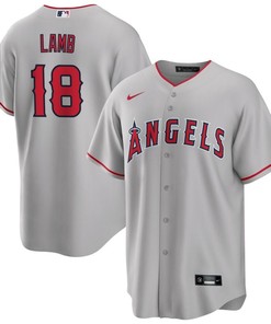 Jake Lamb 18 Los Angeles Angels Gray Road Jersey - Men Gray - Robokeg