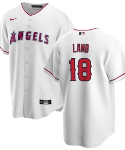 Jake Lamb 18 Los Angeles Angels Men Home Jersey - White - Robokeg