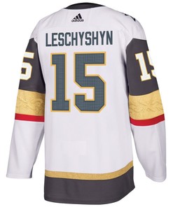 Jake Leschyshyn 15 Vegas Golden Knights Stanley Cup 2023 Champions Patch Away Breakaway Men Jersey - White - Robokeg