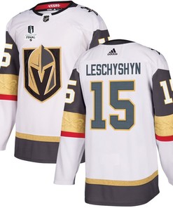 Jake Leschyshyn 15 Vegas Golden Knights Stanley Cup 2023 Final Patch Away Breakaway Men Jersey - White - Robokeg