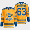 Jake Neighbours 63 Reverse Retro 2.0 2022 St. Louis Blues Yellow Jersey Primegreen - Robokeg