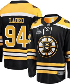 Jakub Lauko 94 Boston Bruins Stanley Cup 2023 Playoffs Patch Home Breakaway Men Jersey - Black - Robokeg