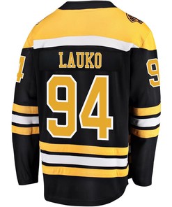 Jakub Lauko 94 Boston Bruins Stanley Cup 2023 Playoffs Patch Home Breakaway Men Jersey - Black - Robokeg