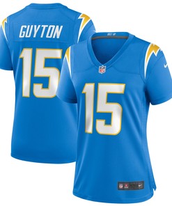 Jalen Guyton Los Angeles Chargers Womens Player Game Jersey - Powder Blue Nfl - Robokeg