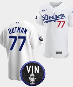 James Outman Honor Vin Scully Los Angeles Dodgers White 77 Jersey - Robokeg