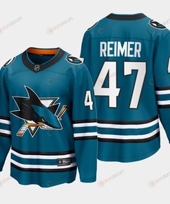 James Reimer 47 San Jose Sharks 2022-23 Home The Evolve Teal Jersey - Robokeg