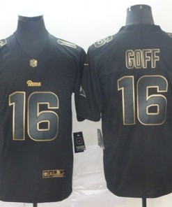 Jared Goff #16 Los Angeles Rams Nfl Explosion Legendary Gold Black Jersey - Robokeg