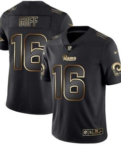 Jared Goff #16 Los Angeles Rams Nfl Explosion Legendary Gold Black Jersey - Robokeg