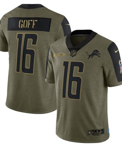 Jared Goff Detroit Lions 2021 Salute To Service Limited Player Jersey - Olive Nfl - Robokeg