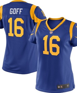Jared Goff Los Angeles Rams Nike Womens Player Game Jersey - Royal - Robokeg