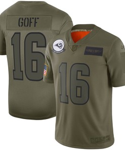 Jared Goff Los Angeles Rams Nike Youth 2019 Salute To Service Game Jersey - Olive - Robokeg