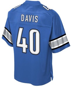 Jarrad Davis Detroit Lions Nfl Pro Line Historic Logo Player Jersey - Blue - Robokeg