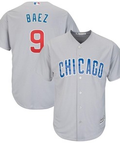 Javier Baez Chicago Cubs Away Cool Base Player Jersey - Gray - Robokeg