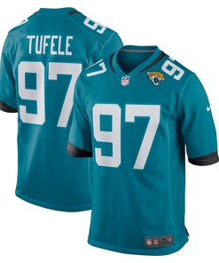 Jay Tufele Jacksonville Jaguars Game Jersey - Teal Nfl - Robokeg