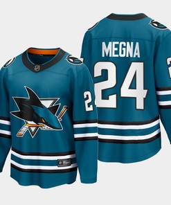 Jaycob Megna 24 San Jose Sharks 2022-23 Home The Evolve Teal Jersey - Robokeg