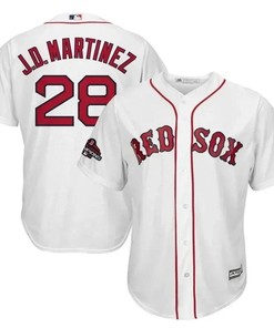 J.d. Martinez Boston Red Sox 2018 World Series Champions Team Logo Player Jersey - White - Robokeg