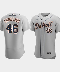 Jeimer Candelario 46 Detroit Tigers Gray Road Jersey - Robokeg