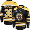 Jeremy Swayman 36 Boston Bruins Stanley Cup 2023 Playoffs Patch Home Breakaway Men Jersey - Black - Robokeg