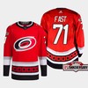 Jesper Fast 71 Carolina Hurricanes Red Jersey 2022-23 Third 25th Anniversary - Robokeg