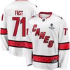 Jesper Fast 71 Carolina Hurricanes Stanley Cup 2023 Playoffs Patch Away Breakaway Men Jersey - White - Robokeg