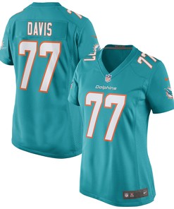 Jesse Davis Miami Dolphins Womens Game Jersey - Aqua Nfl - Robokeg