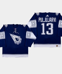 Jesse Puljujarvi 13 Edmonton Oilers 2022-23 Reverse Retro 2.0 Navy Jersey - Robokeg