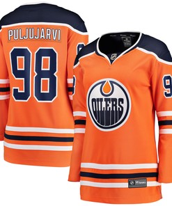 Jesse Puljujarvi Edmonton Oilers Fanatics Branded Womens Home Breakaway Player Jersey - Orange Nhl - Robokeg
