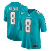 Jevon Holland Miami Dolphins Game Player Jersey - Aqua Nfl - Robokeg