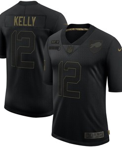 Jim Kelly Buffalo Bills 2020 Salute To Service Retired Limited Jersey - Black - Robokeg