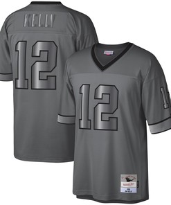 Jim Kelly Buffalo Bills Mitchell & Ness 1990 Retired Player Metal Legacy Jersey - Charcoal Nfl - Robokeg