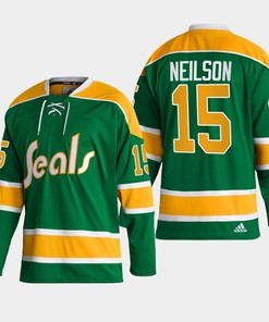 Jim Neilson 15 California Golden Seals Green Reverse Retro 2.0 Jersey 2022-23 - Robokeg